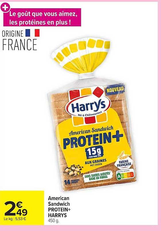 American Sandwich PROTEIN+ HARRYS 450 g