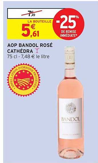 AOP BANDOL ROSÉ CATHÉDRA