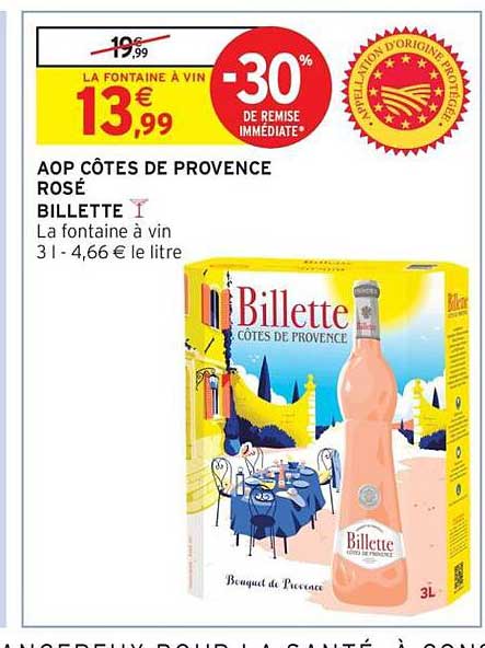 AOP CÔTES DE PROVENCE ROSÉ BILLETTE