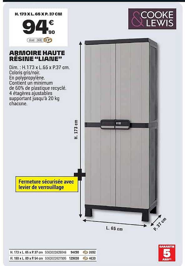 ARMOIRE HAUTE RESINE “LIANE”