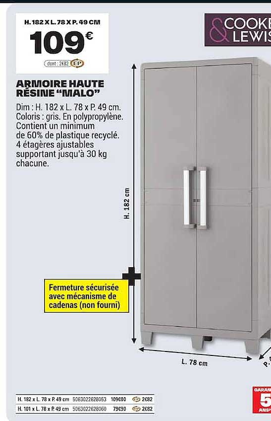ARMOIRE HAUTE RÉSINE “MALO”