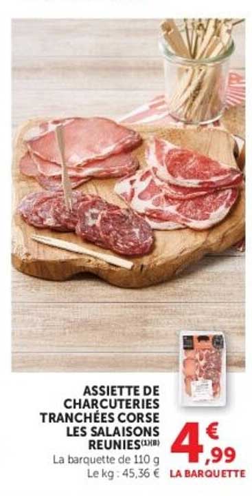 ASSIETTE DE CHARCUTERIES TRANCHÉES CORSE LES SALAISONS RÉUNIES