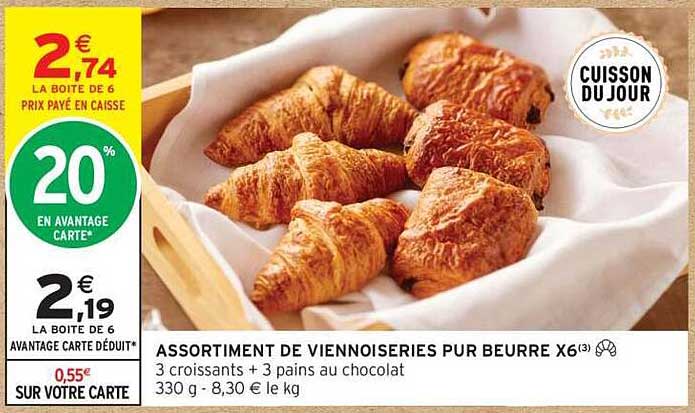 ASSORTIMENT DE VIENNOISERIES PUR BEURRE X6