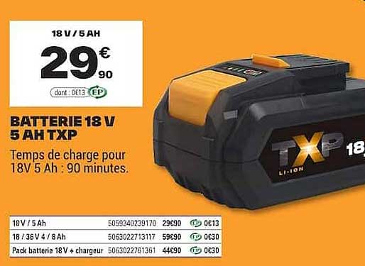 BATTERIE 18 V 5 AH TXP