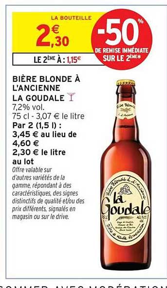 BIÈRE BLONDE À L'ANCIENNE LA GOUDALE