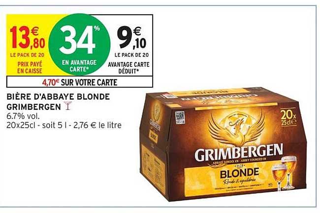 BIÈRE D'ABBAYE BLONDE GRIMBERGEN