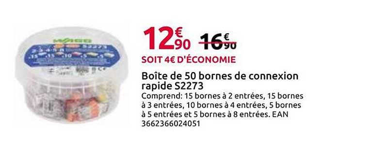 Boîte de 50 bornes de connexion rapide S2273