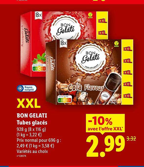 BON GELATI Tubes glacés