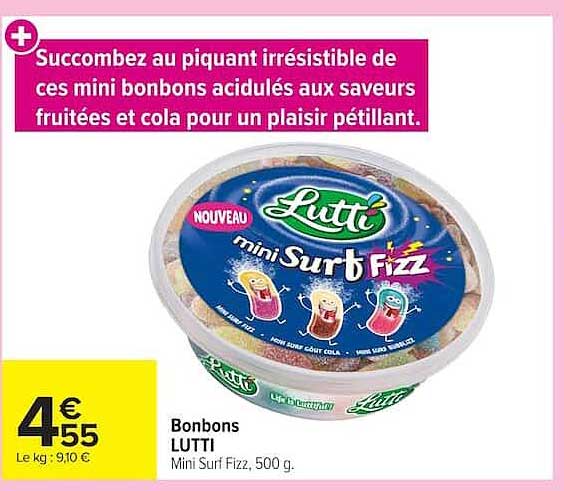 Bonbons LUTTI Mini Surf Fizz, 500 g.