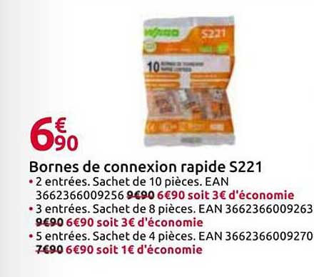 Bornes de connexion rapide S221