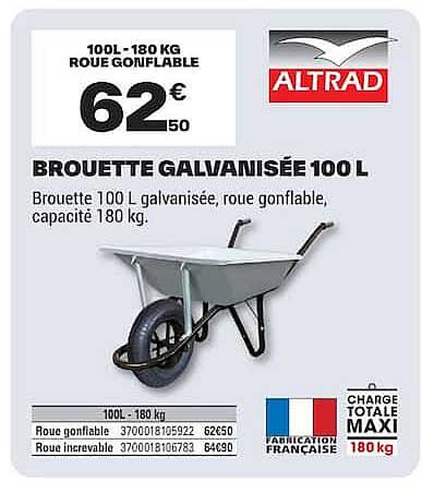 BROUETTE GALVANISÉE 100 L