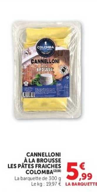 CANNELLONI À LA BROUSSE LES PÂTES FRAÎCHES COLOMBA