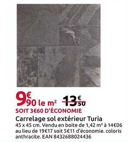 Carrelage sol extérieur Turia