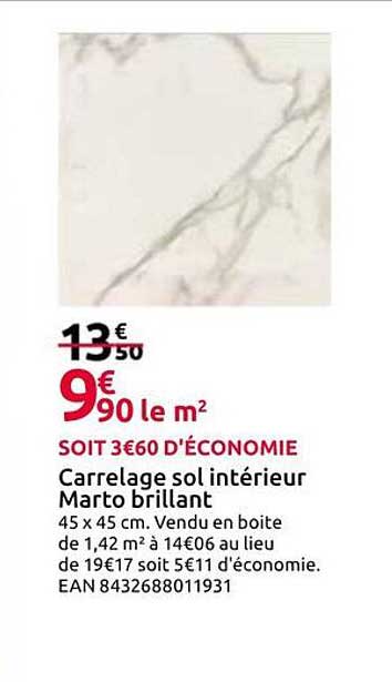 Carrelage sol intérieur Marco brillant