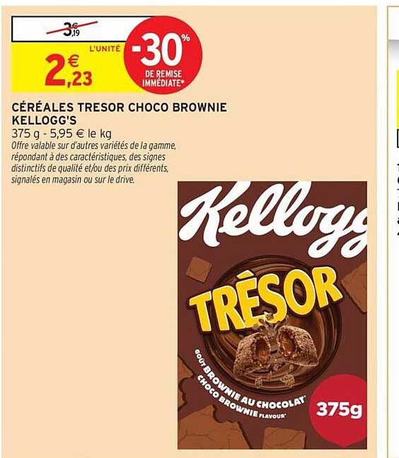 CÉRÉALES TRESOR CHOCO BROWNIE KELLOGG'S