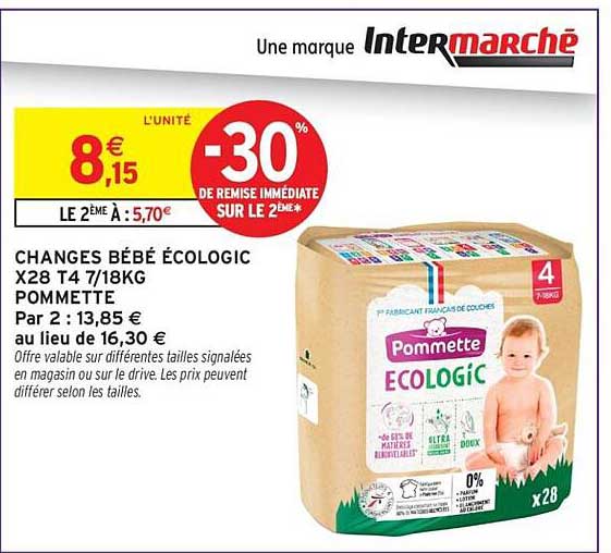CHANGES BÉBÉ ÉCOLOGIC X28 T4 7/18KG POMMETTE