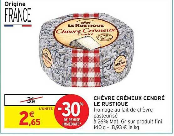 CHÈVRE CRÉMEUX CENDRÉ LE RUSTIQUE