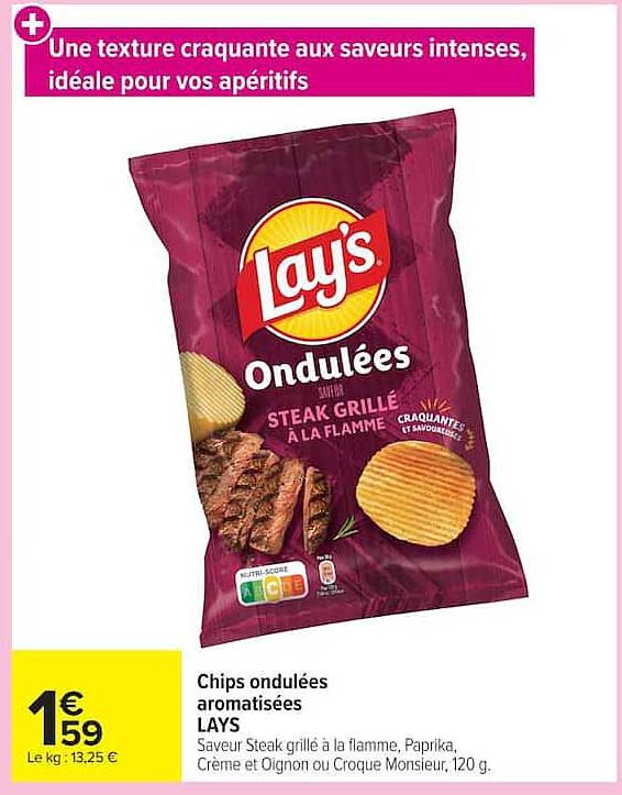 Chips ondulées aromatisées LAYS
