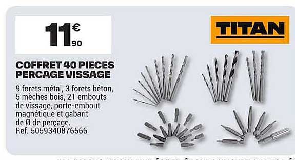 COFFRET 40 PIECES PERCAGE VISSAGE