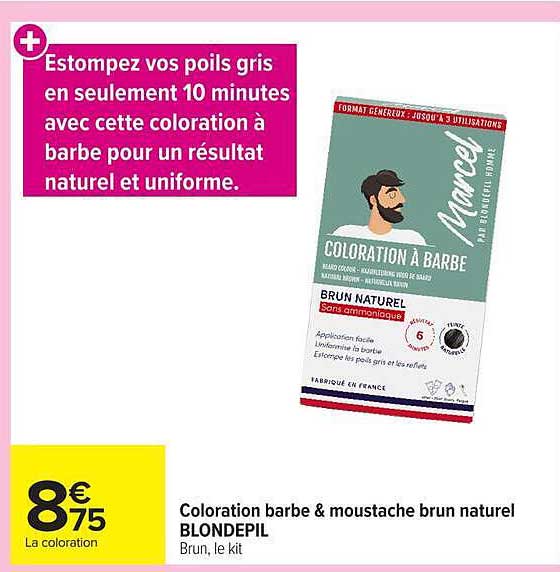 Coloration barbe & moustache brun naturel BLONDEPIL
