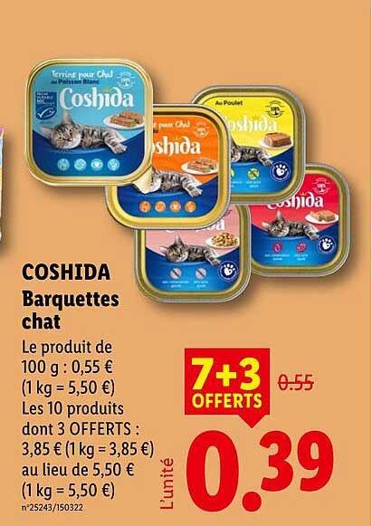 COSHIDA Barquettes chat