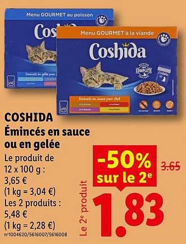 COSHIDA Émincés en sauce ou en gelée