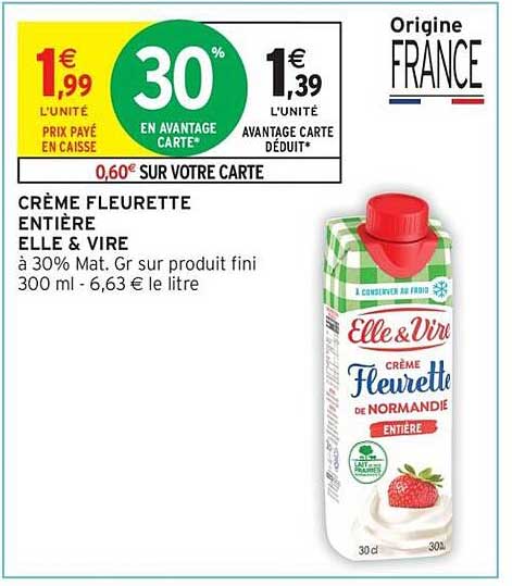 CRÈME FLEURETTE ENTIÈRE ELLE & VIRE