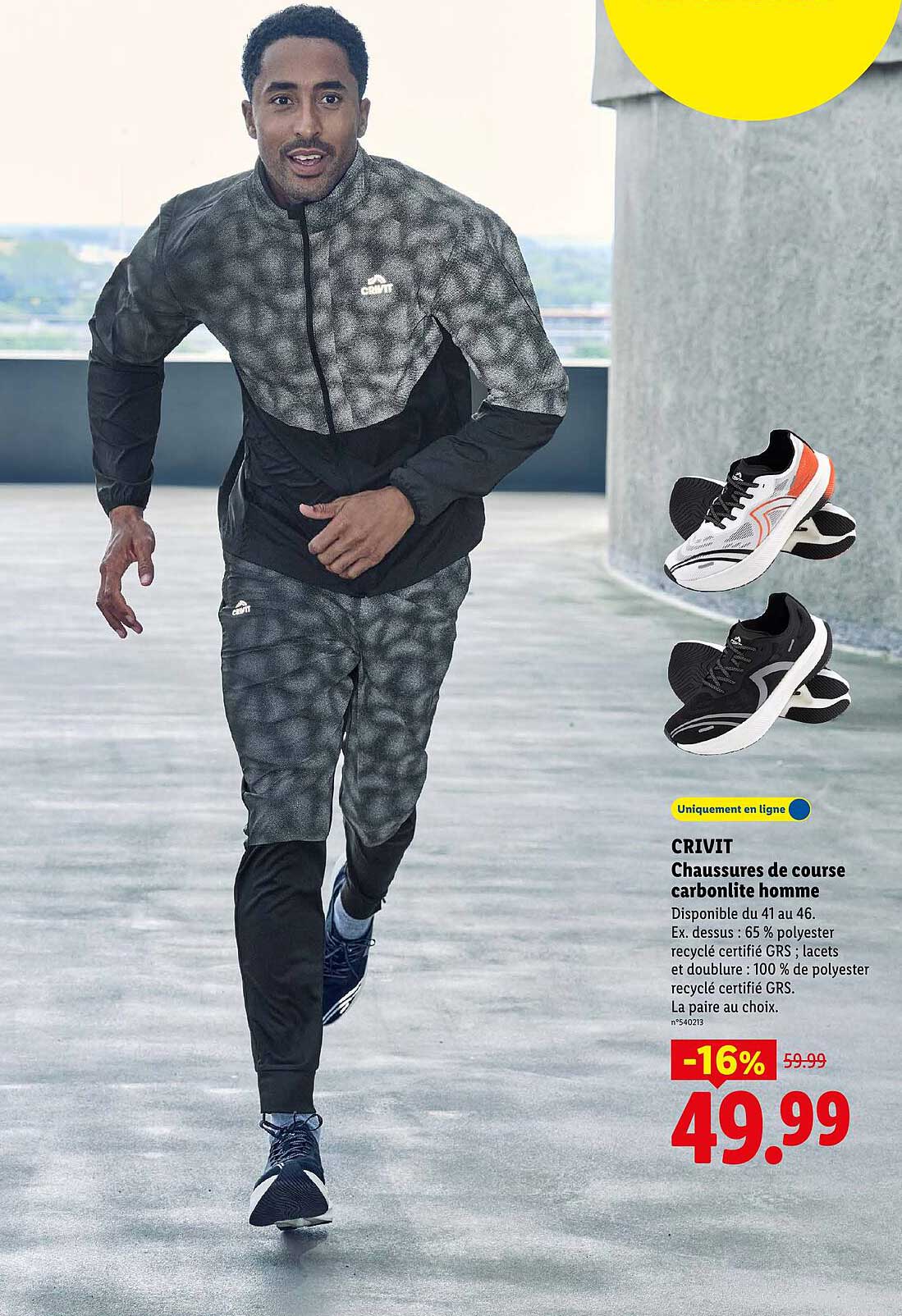 CRIVIT Chaussures de course carbonlite homme