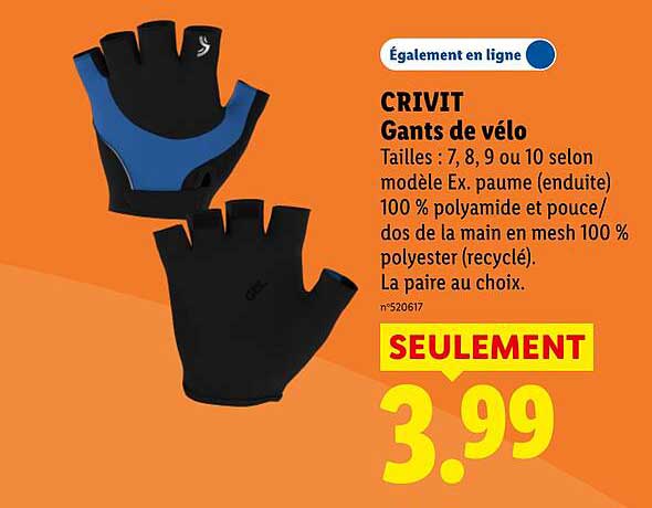 CRIVIT Gants de vélo