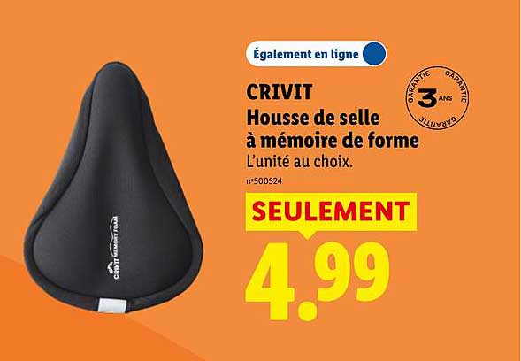 CRIVIT Housse de selle à mémoire de forme L’unité au choix.