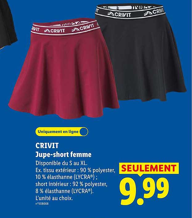 CRIVIT Jupe-short femme