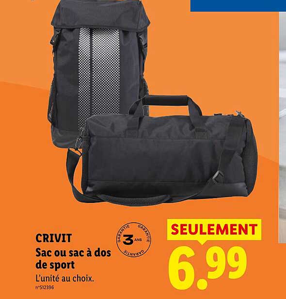 CRIVIT Sac ou sac à dos de sport
