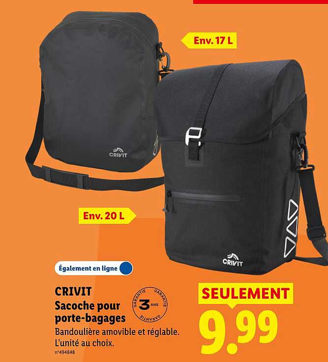 CRIVIT Sacoche pour porte-bagages