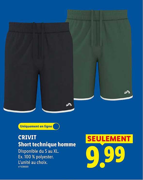 CRIVIT Short technique homme