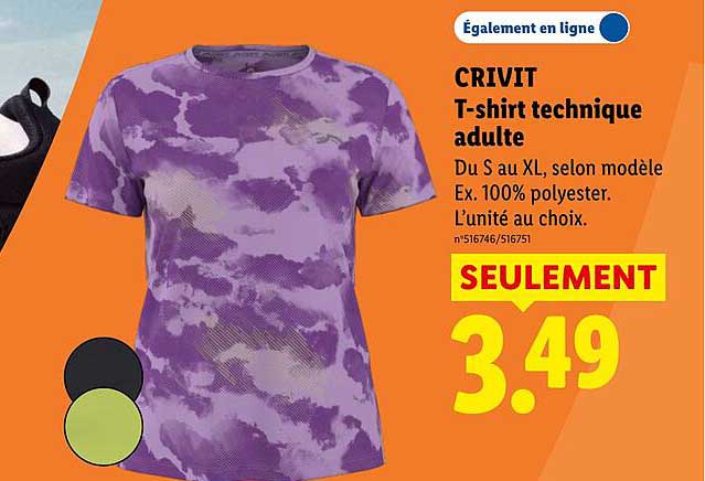 CRIVIT T-shirt technique adulte