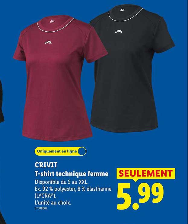 CRIVIT T-shirt technique femme