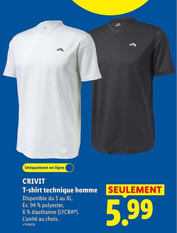 CRIVIT T-shirt technique homme