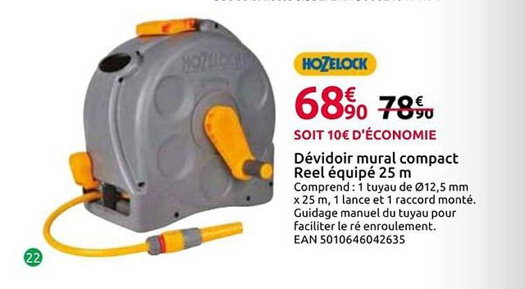 Dévidoir mural compact Reel équipé 25 m