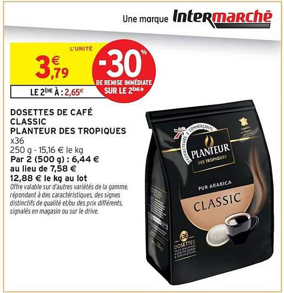DOSETTES DE CAFÉ CLASSIC PLANTEUR DES TROPIQUES