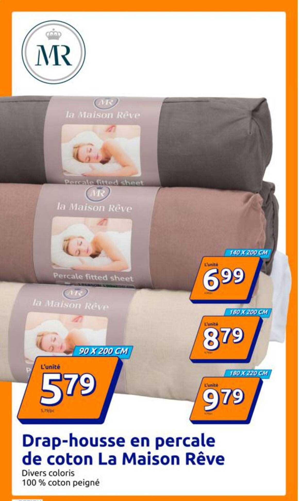 Drap-housse en percale de coton La Maison Rêve