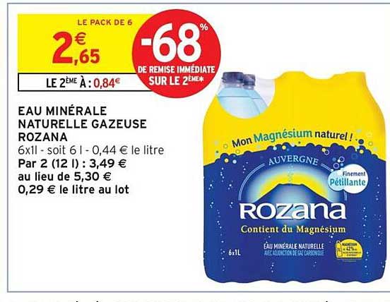 EAU MINÉRALE NATURELLE GAZEUSE ROZANA