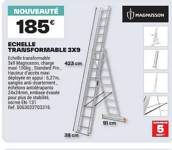 ECHELLE TRANSFORMABLE 3X9