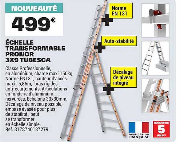 ÉCHELLE TRANSFORMABLE PRONOR 3X9 TUBESCA