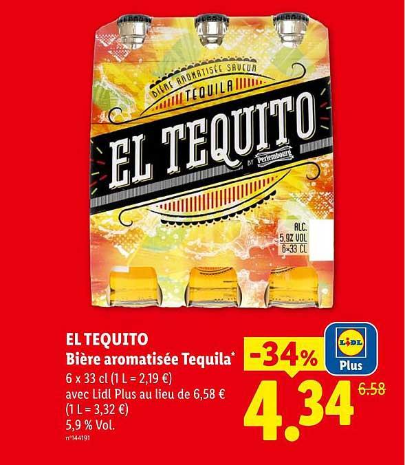 EL TEQUITO Bière aromatisée Tequila*
