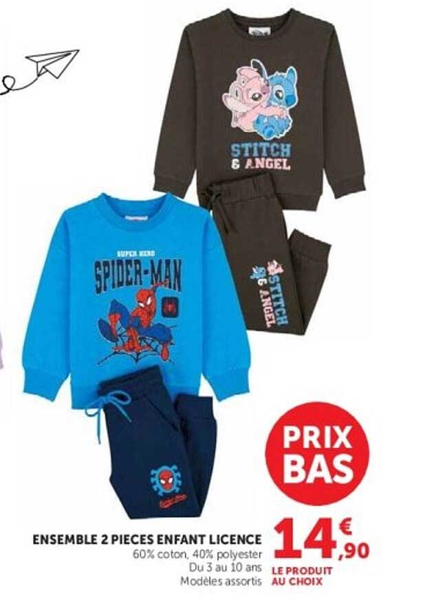ENSEMBLE 2 PIECES ENFANT LICENCE