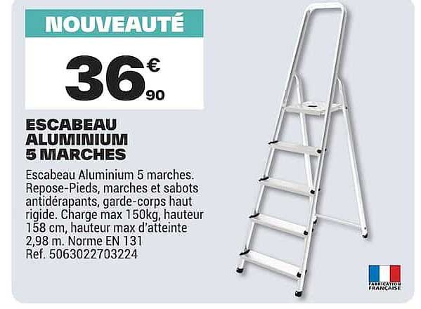 ESCABEAU ALUMINIUM 5 MARCHES