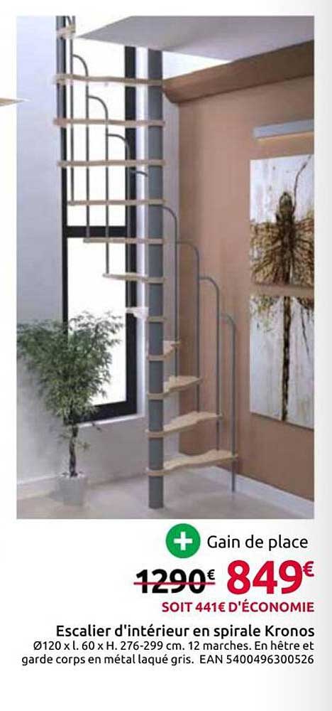 Escalier d'intérieur en spirale Kronos
