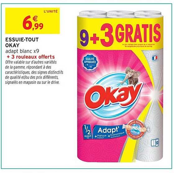 ESSUIE-TOUT OKAY adapt blanc x9 + 3 rouleaux offerts