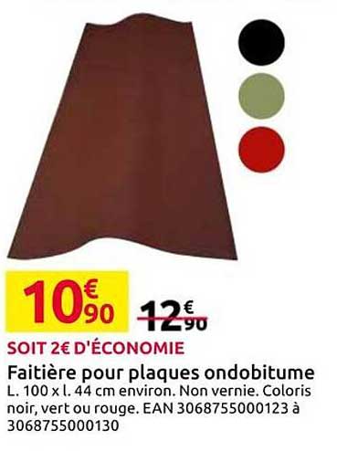 Faitière pour plaques ondobitume
