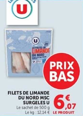 FILETS DE LIMANDE DU NORD MSC SURGELES U